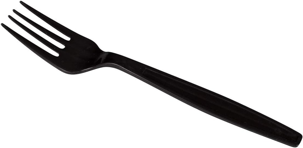 U2030 7" Extra-Heavy Weight Disposable Fork - Black (Case of 1000)