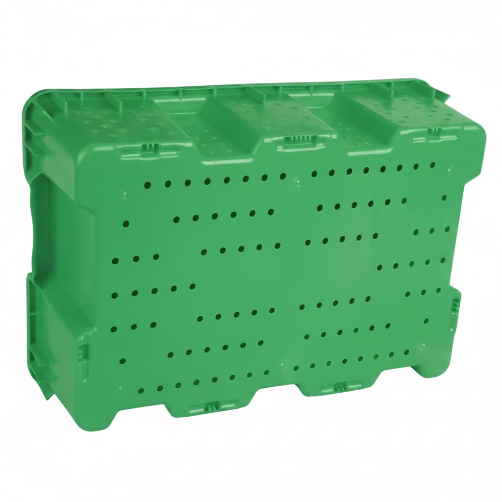 Hudson Exchange 24 x 16 x 7.3" (4 Pack, 7.5 Gallon) Agricultural Nest and Stack Vented Crate Handled Storage
