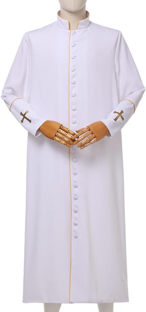 Men's Clergy Cassock Church Minister Robe Vestment for Pastor