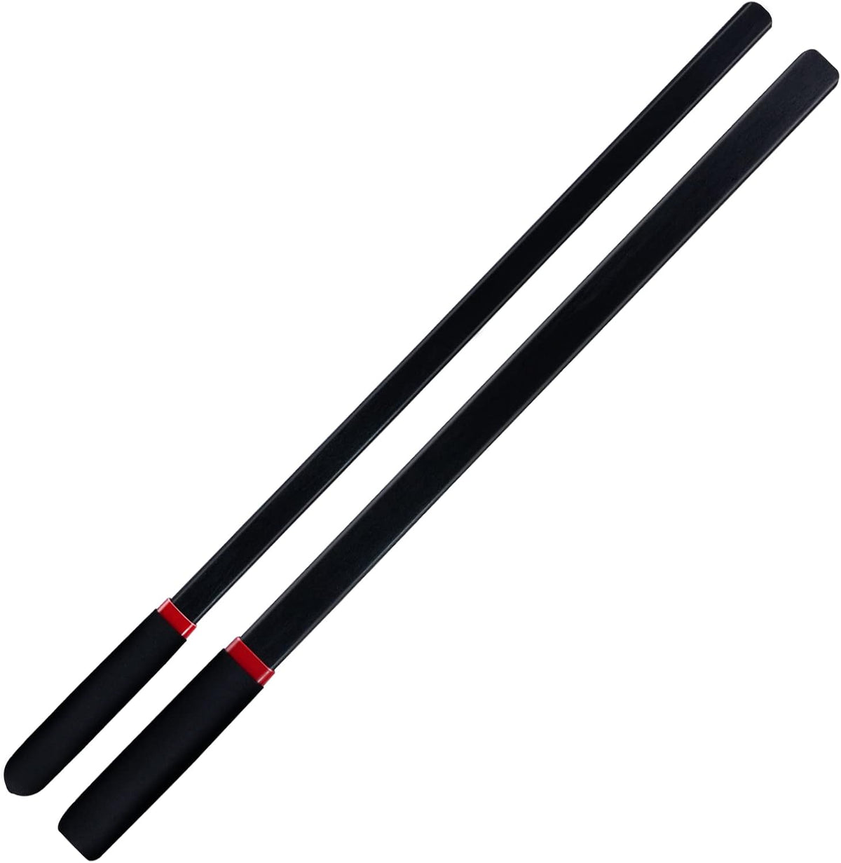 2-Piece Set 18" Riding Crop, Black, with Non-Slip Handles