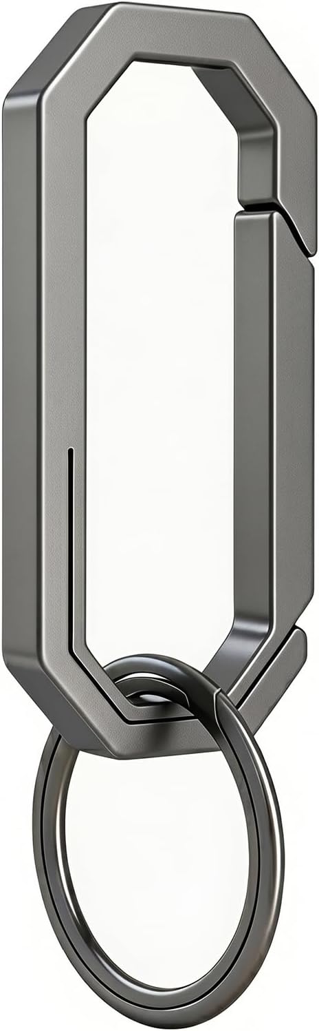 Titanium Carabiner Keychain Clip, Small EDC Key Holder, 2.12-Inch | Titanium Key Ring, One-Piece Integrated, Quick