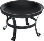22 inch Fire Pit for Outside Outdoor Wood Burning Small Bonfire Pit Steel Firepit Bowl for Patio Camping Backyard
