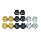 Dopro 2-Pack Set Screw Style Aluminium Potentiometer Knobs 1/4" Universal Top Hat Knobs Bell Volume Tone Control Knobs for Guitar/Bass/AMPS/Preamps Black with Indicator