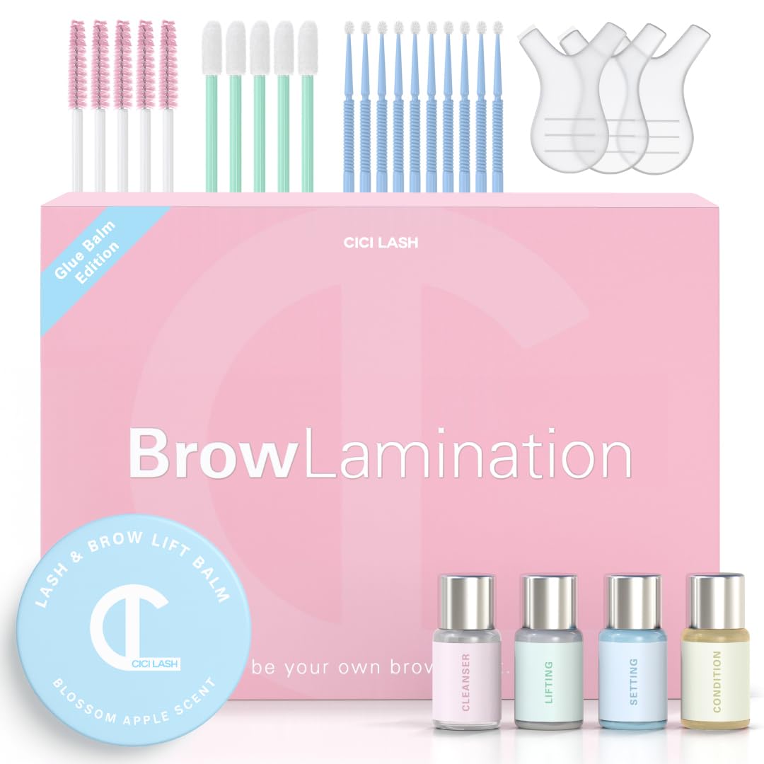 Brow Lamination Kit with Glue Balm | Professional Eyebrow Lamination Kit with Keratin Conditioning | DIY Eye Brow