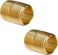 Brass Close Nipple, 1/2" Male x 1/2" Male NPT, (2 Pack)