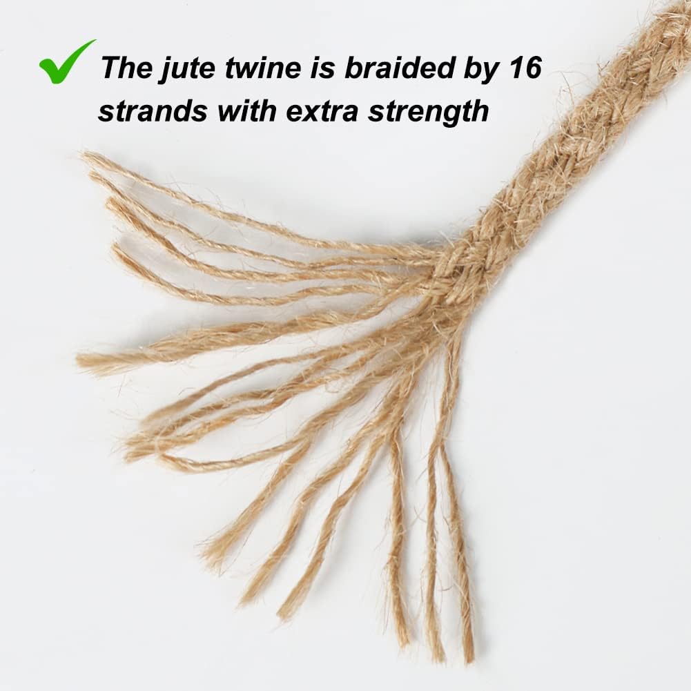 100ft 5mm Jute Twine Braided Natural Rope for Crafts