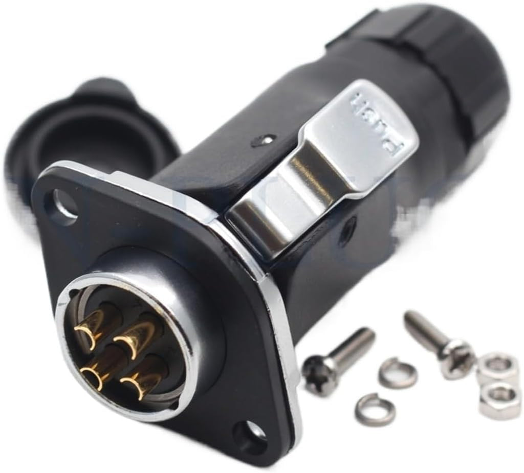 XHP20 Connector 4-Pin Waterproof Male Plug IP67 Industrial Three-Phase Electrical Box Rated Current 30A Flange Female Socket