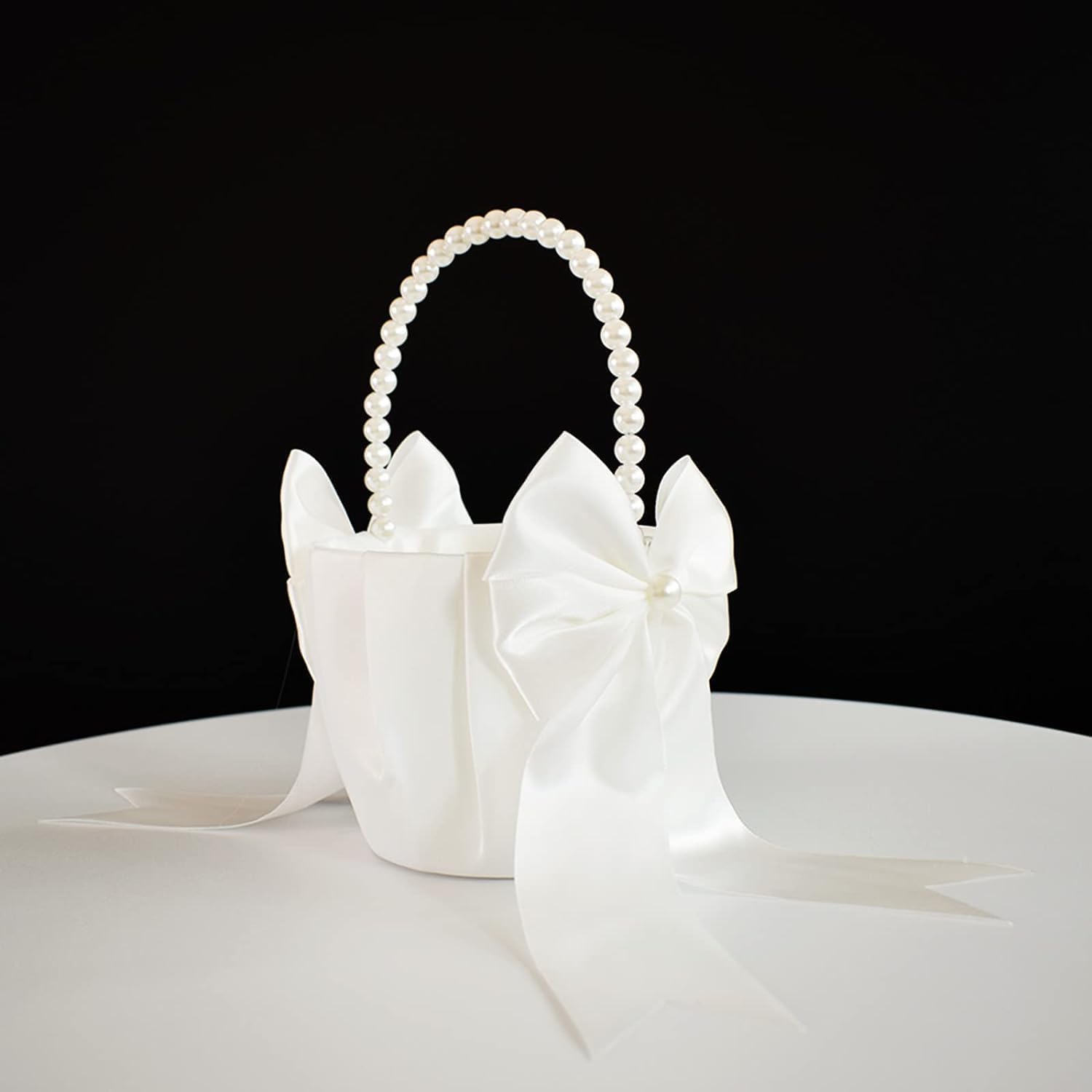 Flower Girl Baskets and Ring Bearer Pillow Set, Ivory Basket and Pillow