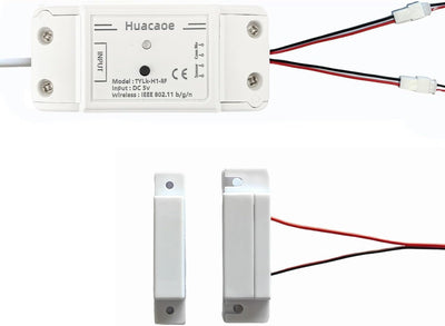 Easy Installation,Huacaoe Tuya Smart WiFi 5V Garage Door Opener Controller Garage Open Close Monitor,Wireless APP