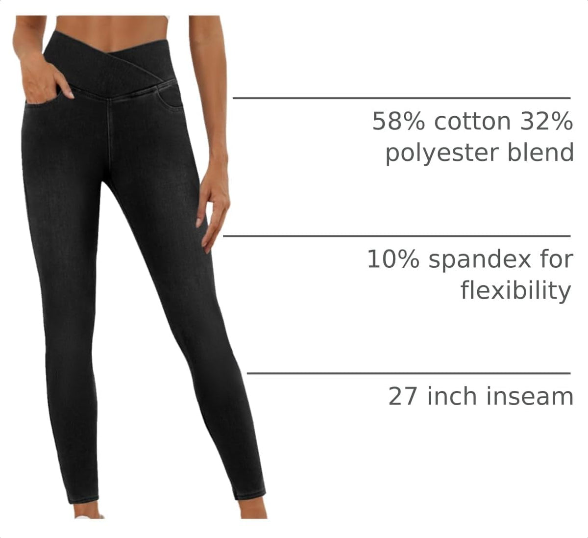 Stretchy Jeans for Women Trendy Butt Lifting Jeggings with Pockets