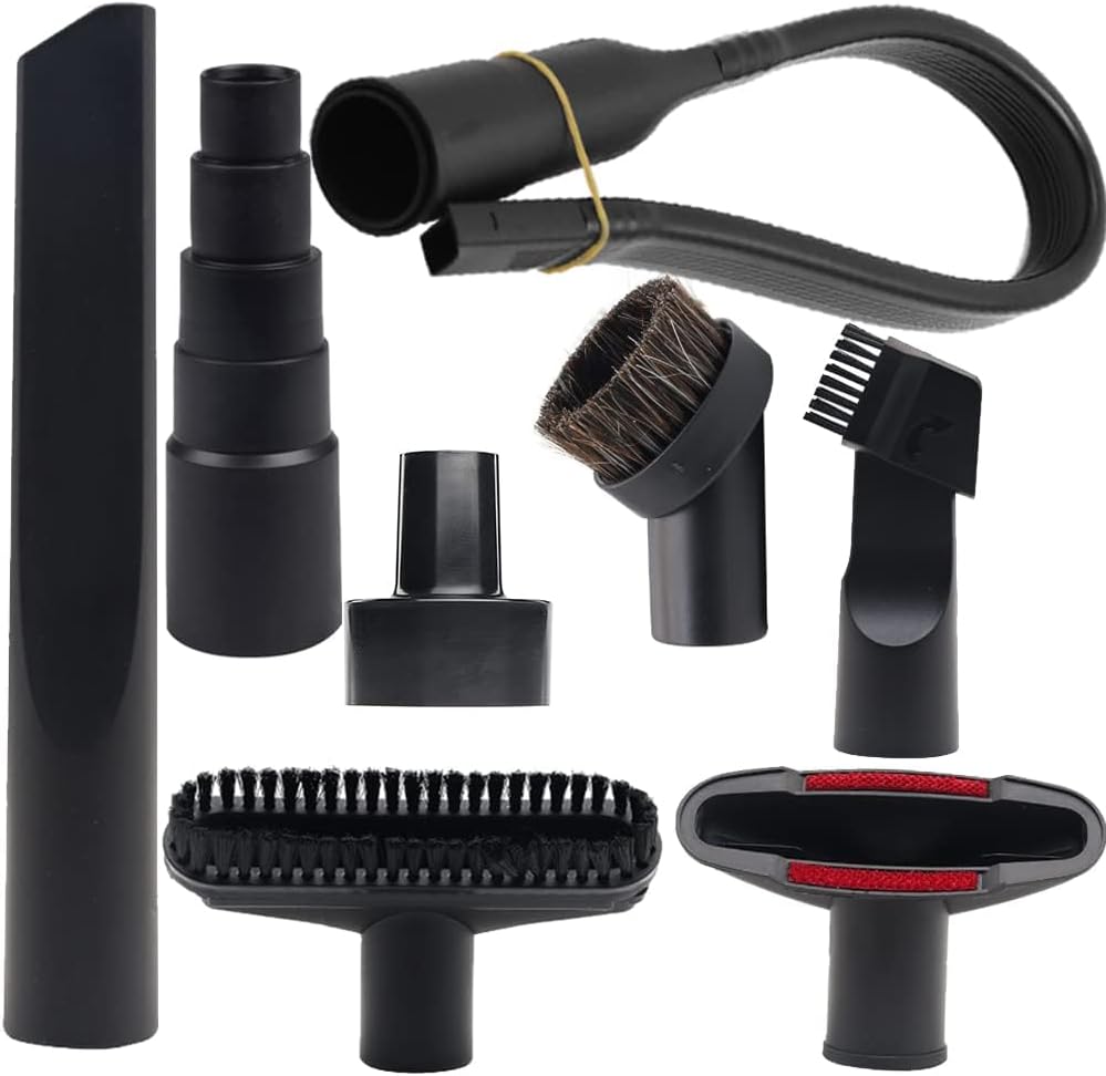 GIB 8Pcs Household Cleaning Vacuum Attachments for Shop Vac Accessories | Set with 2 1/2" to 1 1/4" Vacuum Hose