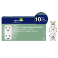 Leviton M02-T5825-Wmp 20a 125v White Decora Tamper Resistant Outlets 10 Count