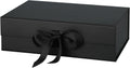 10.5"x7.5"x3" Medium Black Magnetic Gift Box with Lid Ribbon