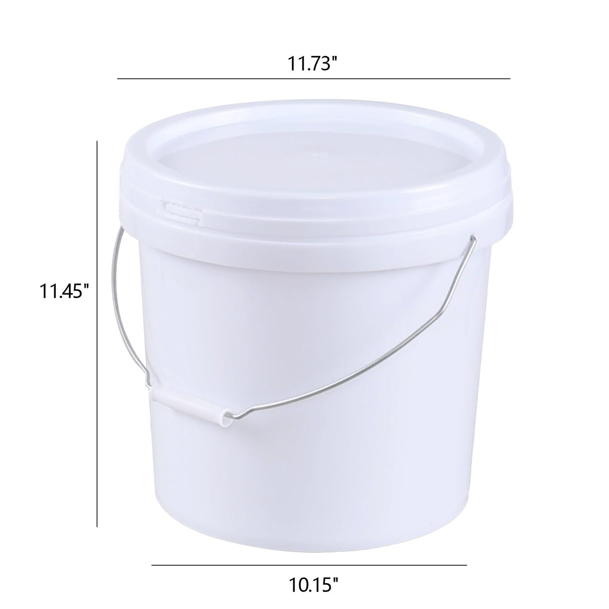 4 Gallon White Plastic Food Grade Bucket Pail with Handle, 4-Pack