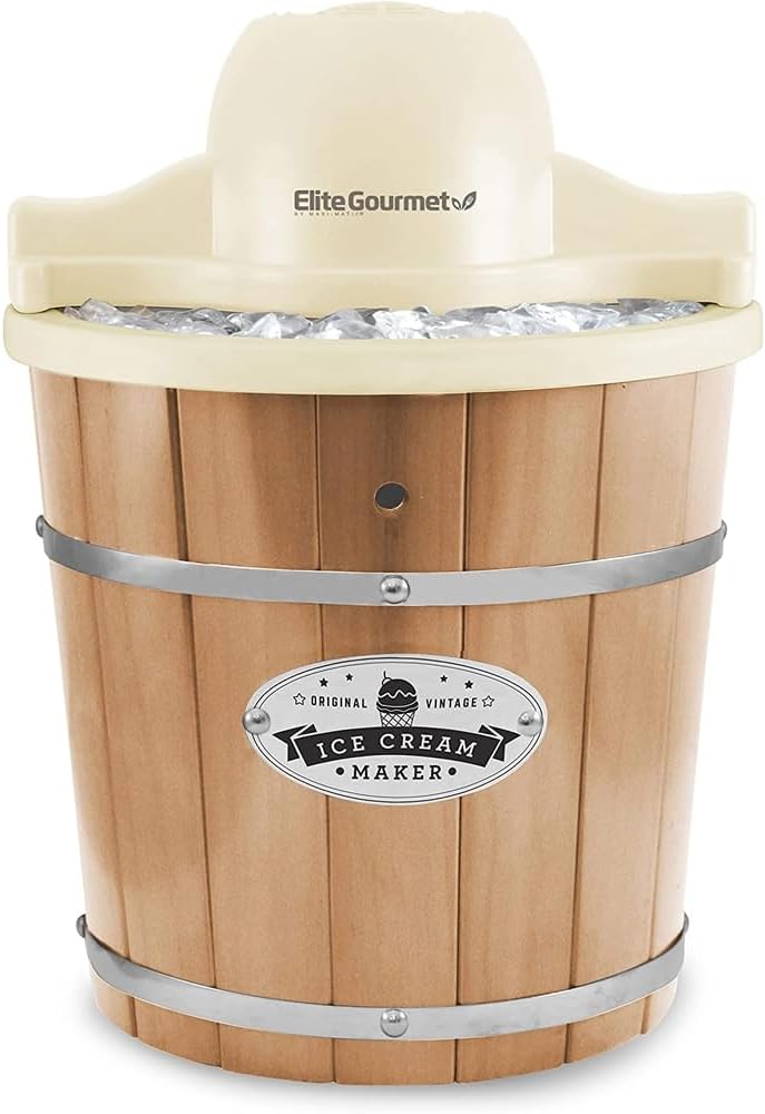 EIM-924L 4Qt Old Fashioned Wood Bucket Ice Cream Maker, Pine