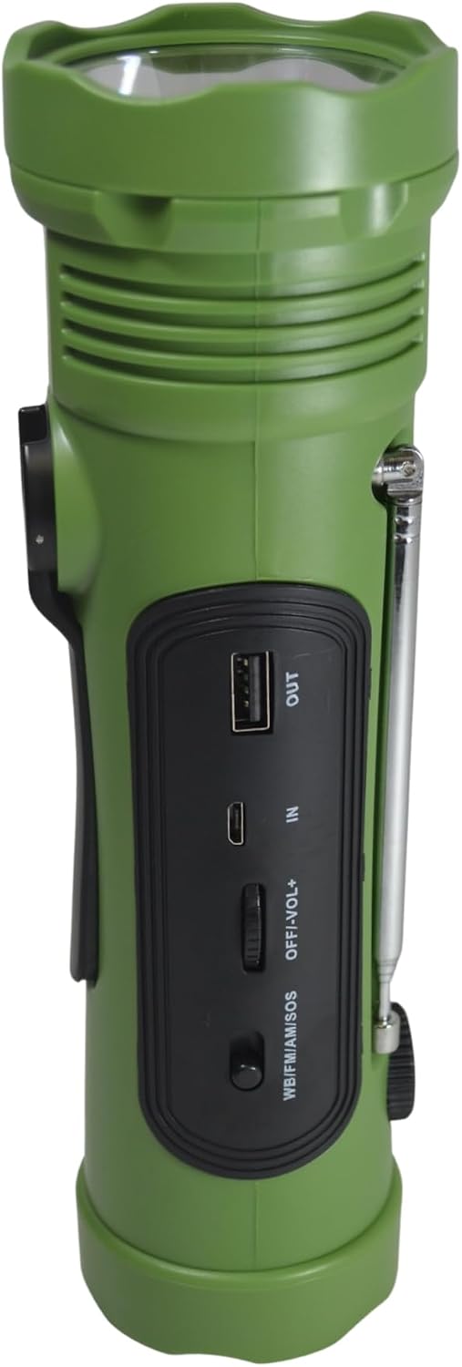 8-in-1 Emergency Weather Radio | with Flashlight, Solar Hand Crank Charger, NOAA AM/FM Radio, SOS Alarm, Reading