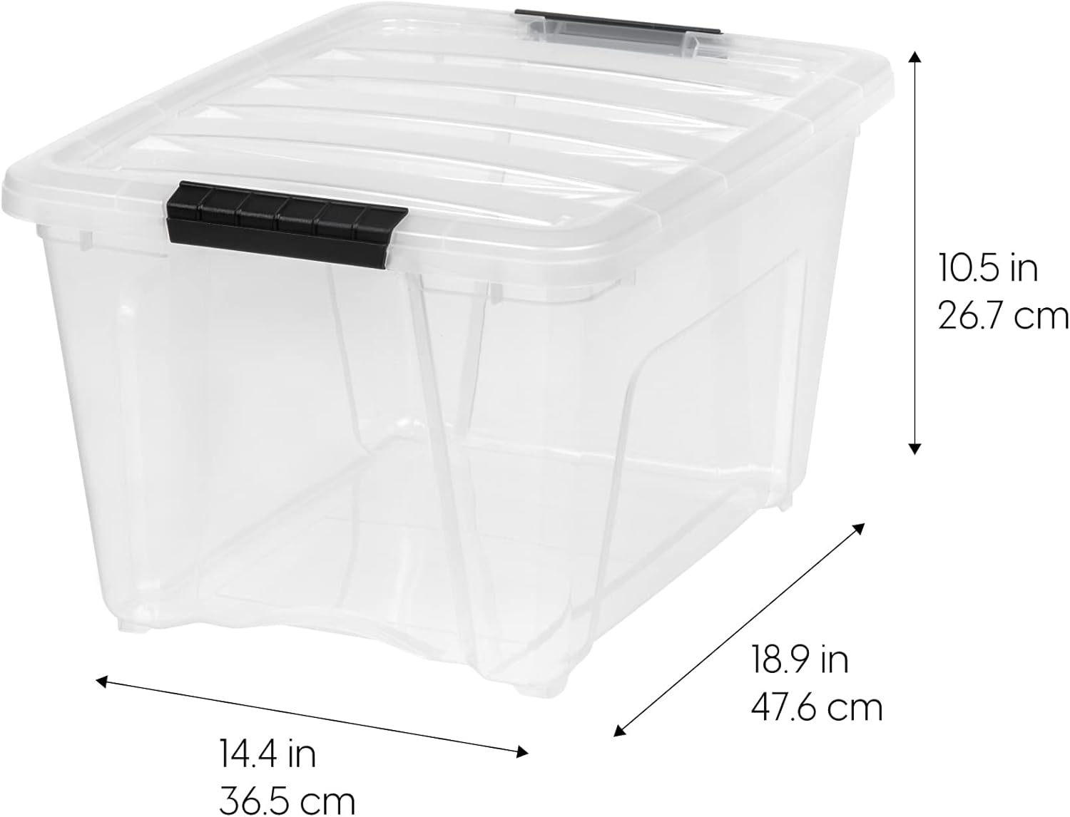 32 Qt Stackable Plastic Storage Bins with Lids, 4 Pack - BPA-Free, Made in USA - See-Through Organizing Solution