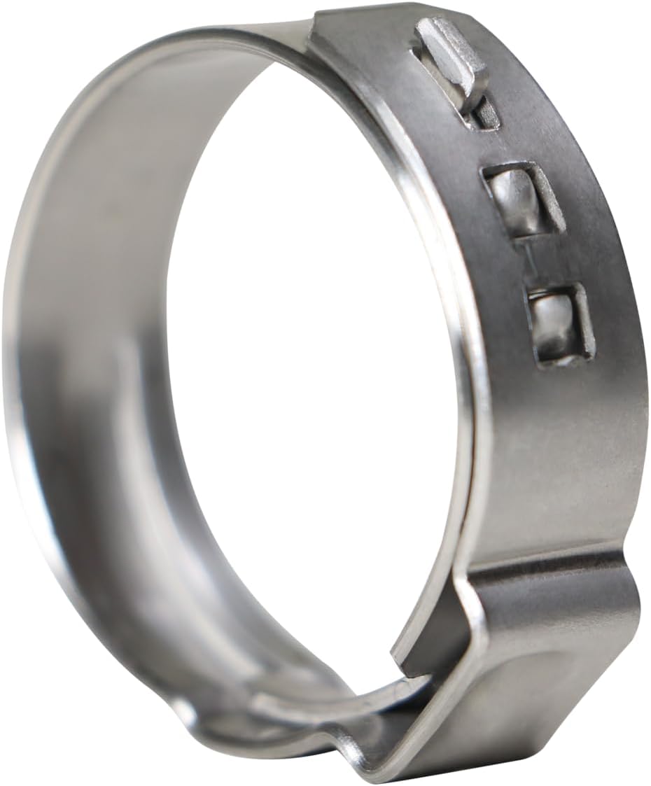 10 Pack XFITTING 1" Stainless Steel Pex Cinch Clamp Ring, Barb Crimp Ring