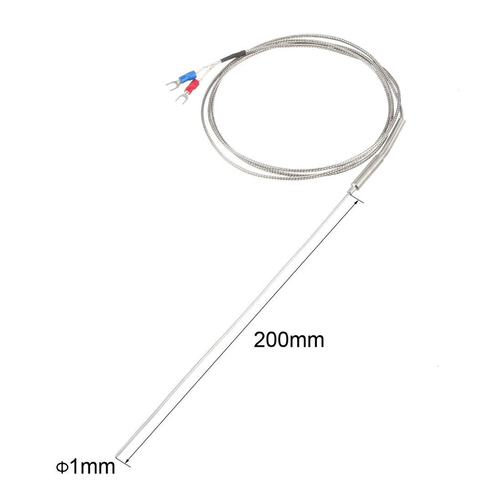 uxcell K Type Thermocouple Temperature Sensor Probe 1x200mm (0 to 800C) 5ft Temperature Controller