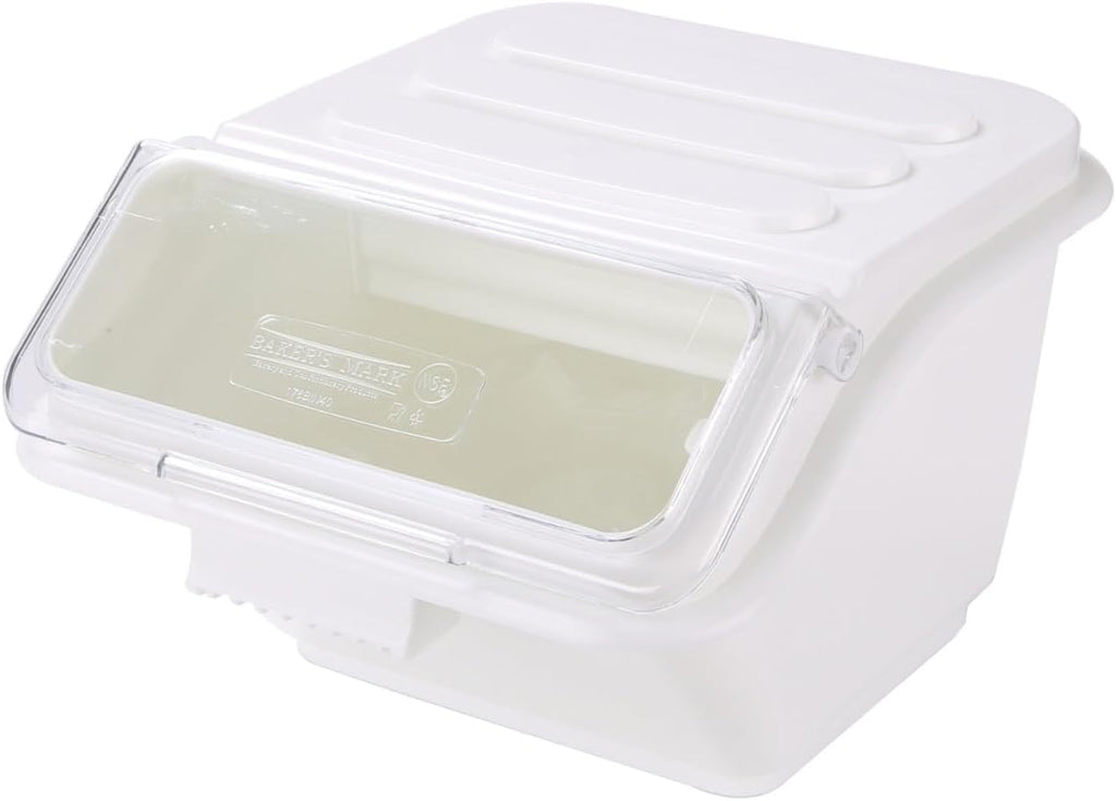 2.6 gal White Ingredient Bin with Measuring Spoon, 1 Count
