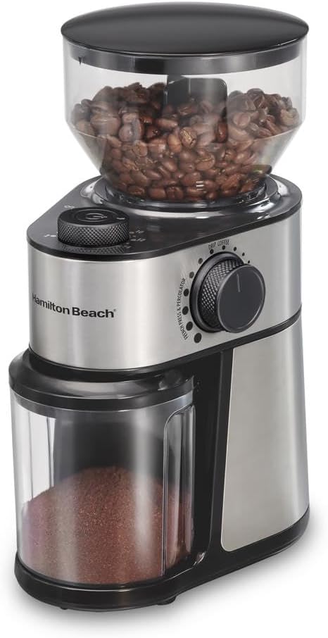 Electric Burr Coffee Grinder with Large 16 oz. Hopper | 18 Grind Settings For Espresso To French Press Coffee | Makes