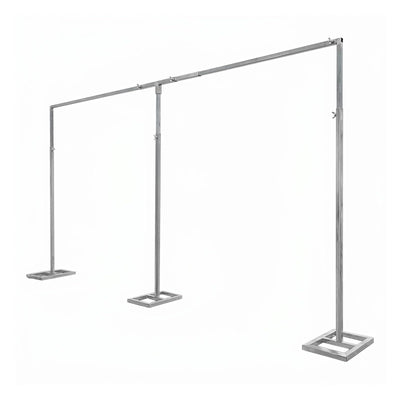 10x20ft Adjustable Pipe and Drape Backdrop Stand: Heavy Duty Metal Square Curtain Frame for Wedding, Party, Stage &