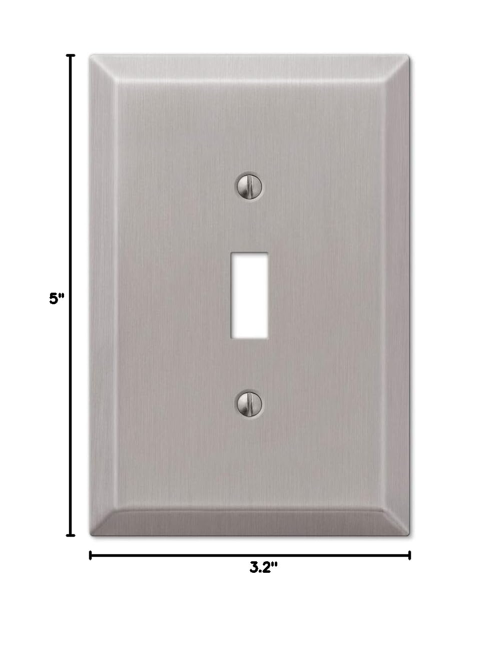 Colester Direct Brushed Satin Nickel Wall Switch Plate Outlet Cover Toggle Rocker GFI (Toggle-Single)