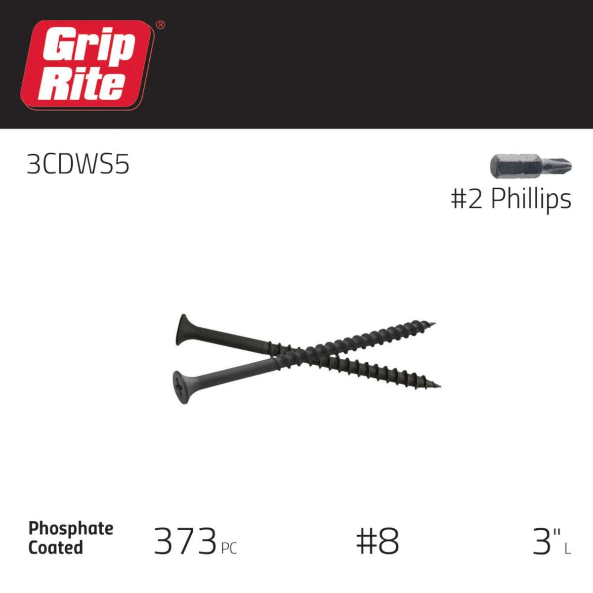 Coarse Thread Drywall Screws - #2 Phillips Bugle Head - Sharp Point - for Attaching Drywall to Wood Studs - Phosphate
