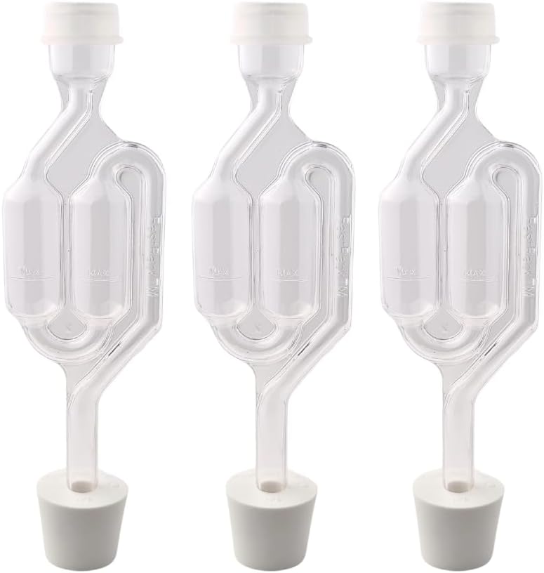 Airlocks for Fermenting (Set of 3) | Bubble Airlock for Wine Making and Beer Making | BPA-Free S-Shaped | Used for