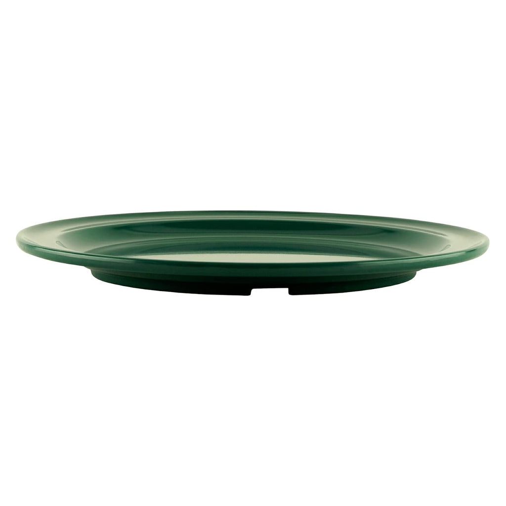 9" Green Supermel Hunter Round Dinner Melamine Plate (Set of 12)