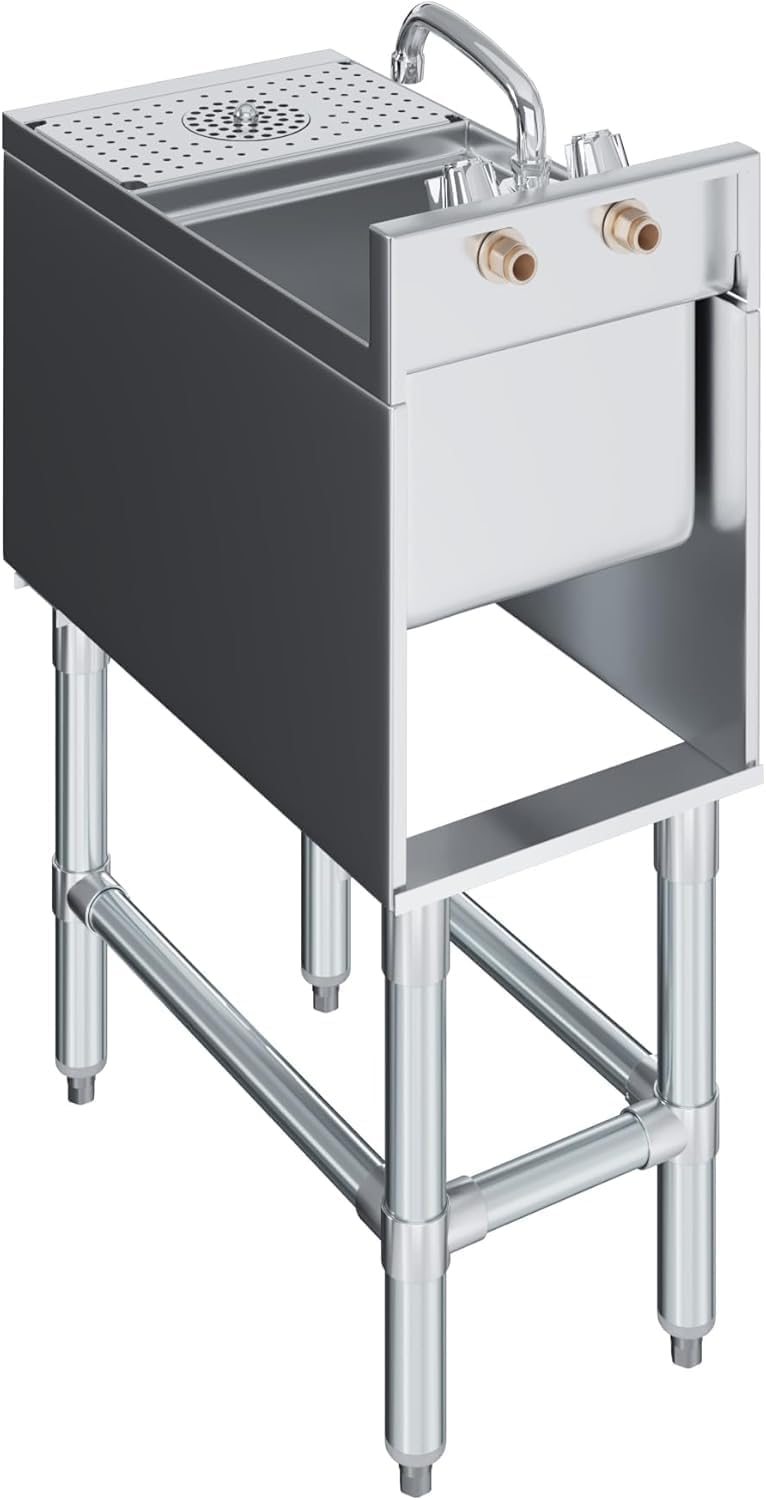 22.5" x 12" Underbar Mixology Station Bar Sink, Glass Rinser, Faucet, NSF