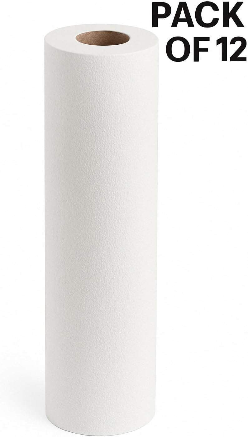 Crepe Exam Table Paper, 21” x 125’ – Pack of 12 Rolls – Soft, Durable Medical Exam Paper for Tables – Strong