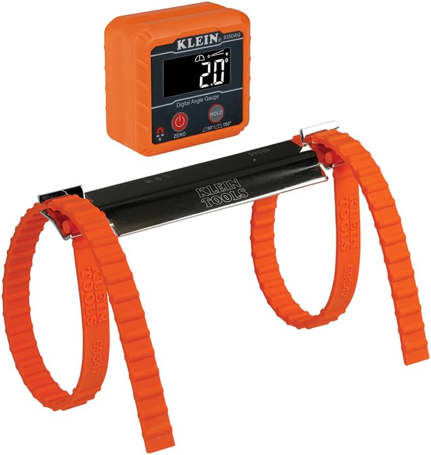Klein Tools 80035 Digital Level and Angle Gauge & Plumbers Straps Kit, 2-Pc