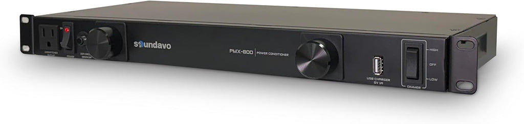 PMX-800 Rack-mount 1U Power Conditioner/Surge Protection - Noise Filtering with 2 Front-panel Pull-out LED Lights (No