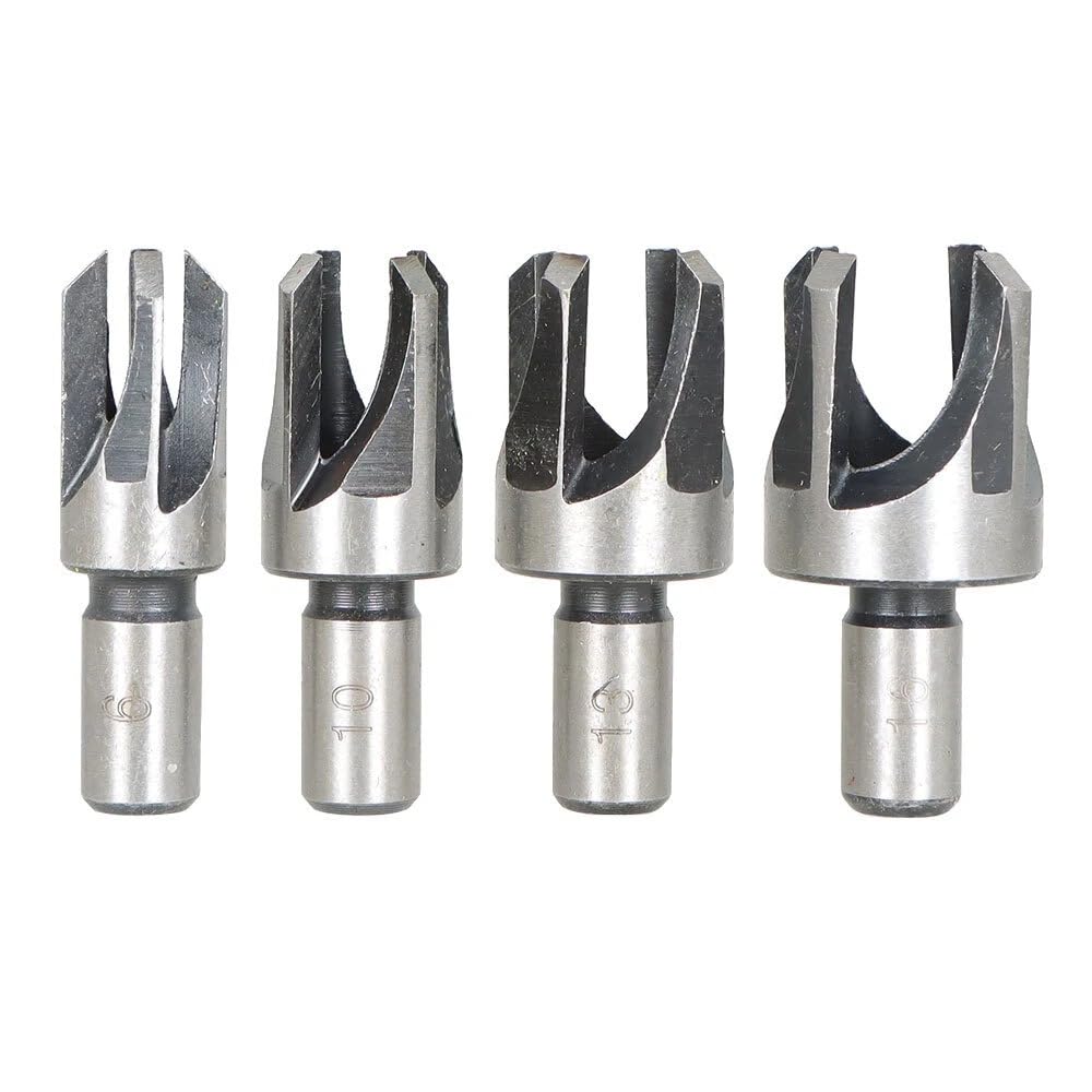 (8 Pack) Carbon Steel Wood Plug Hole Cutter Dowel Maker Shank Drill Bit Set