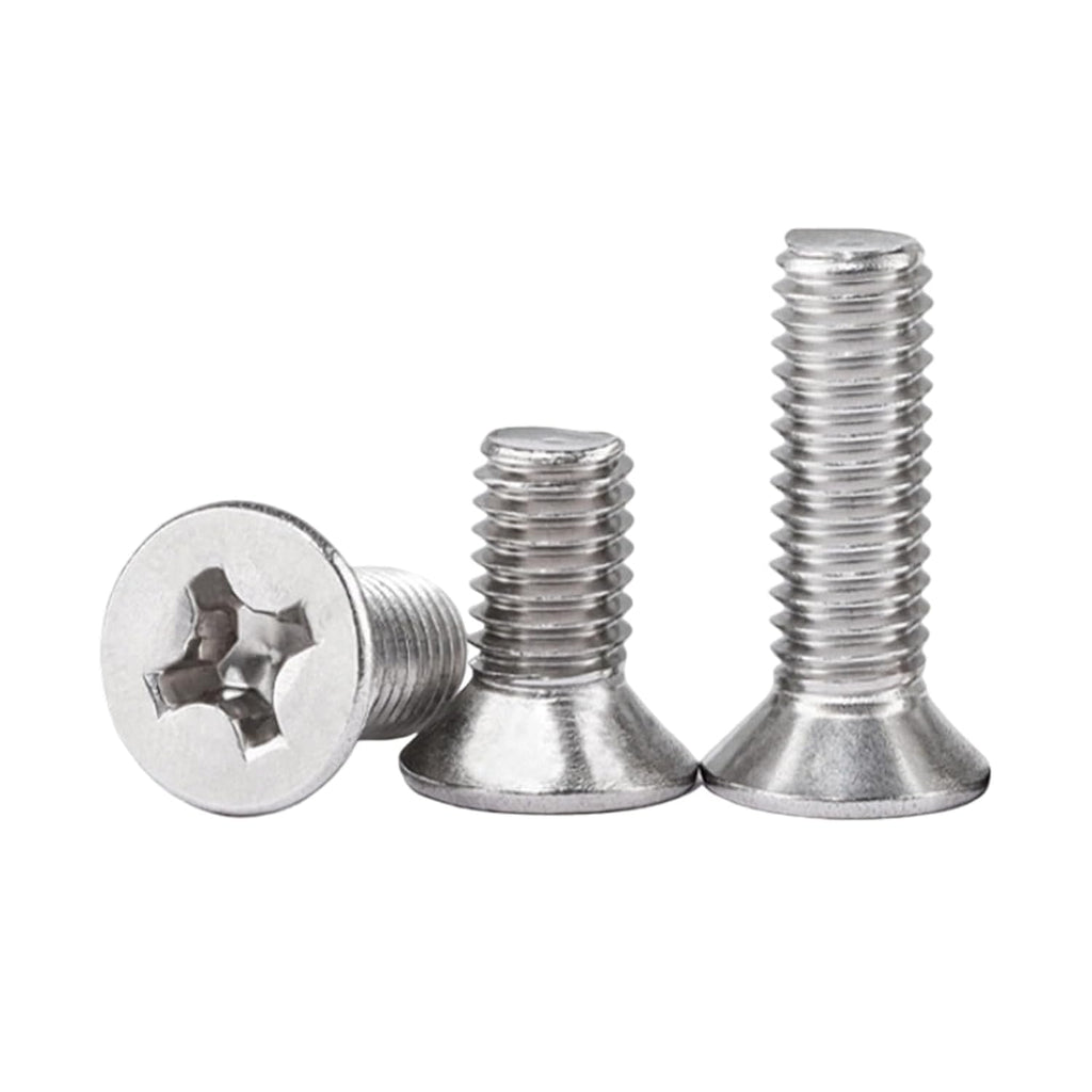 Flat Head Machine Screws, 304 Stainless Steel Screws Phillips Drive, Metal Screws for DIY & Professional Use (#10-32 x 1/4",10)