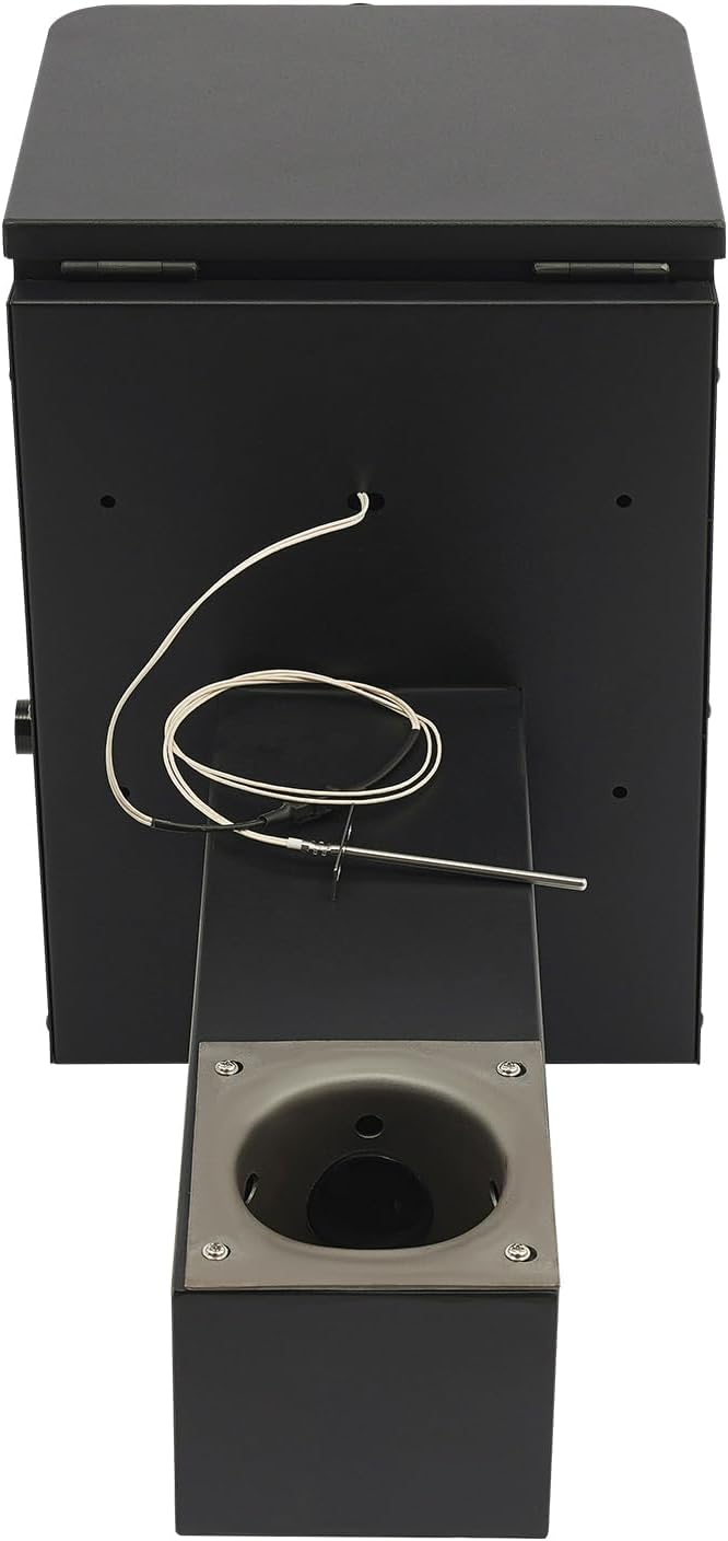 Vertical Pellet Hopper Side Firebox Mount Assembly Kit Electric Wood Pellet Smoker Hopper 180℉- 500℉ Temperature