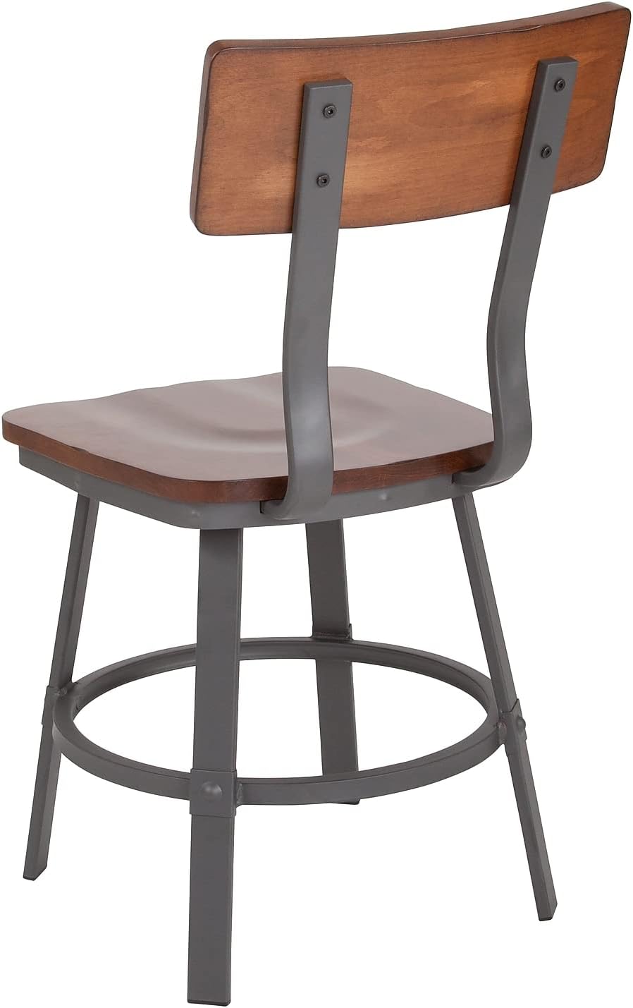 Wood Restaurant Chair, Rustic Walnut
