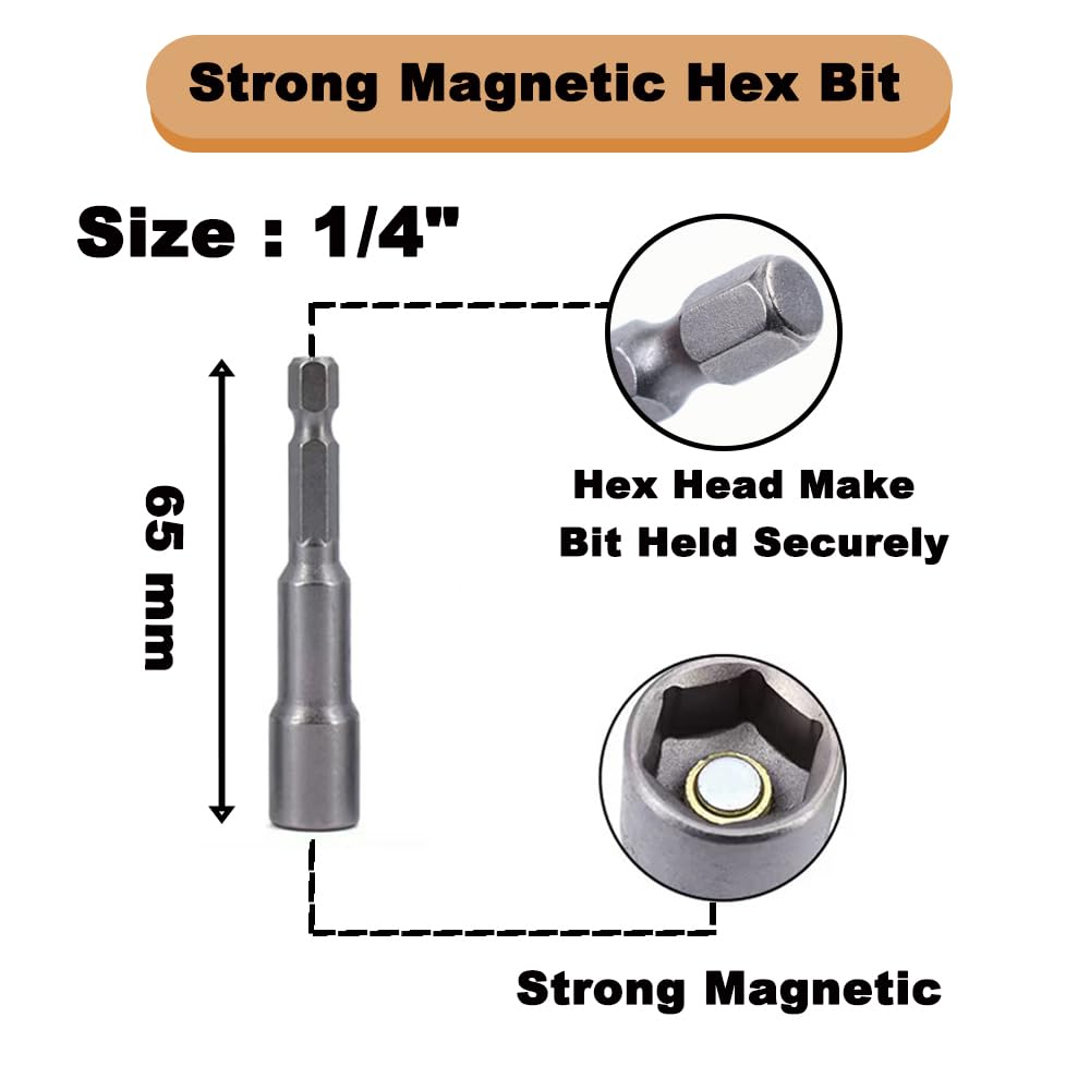 Hex Head Metal Roof Screws #10x1 Anti Rust Coating 100Pcs Includes Magnetic Bit