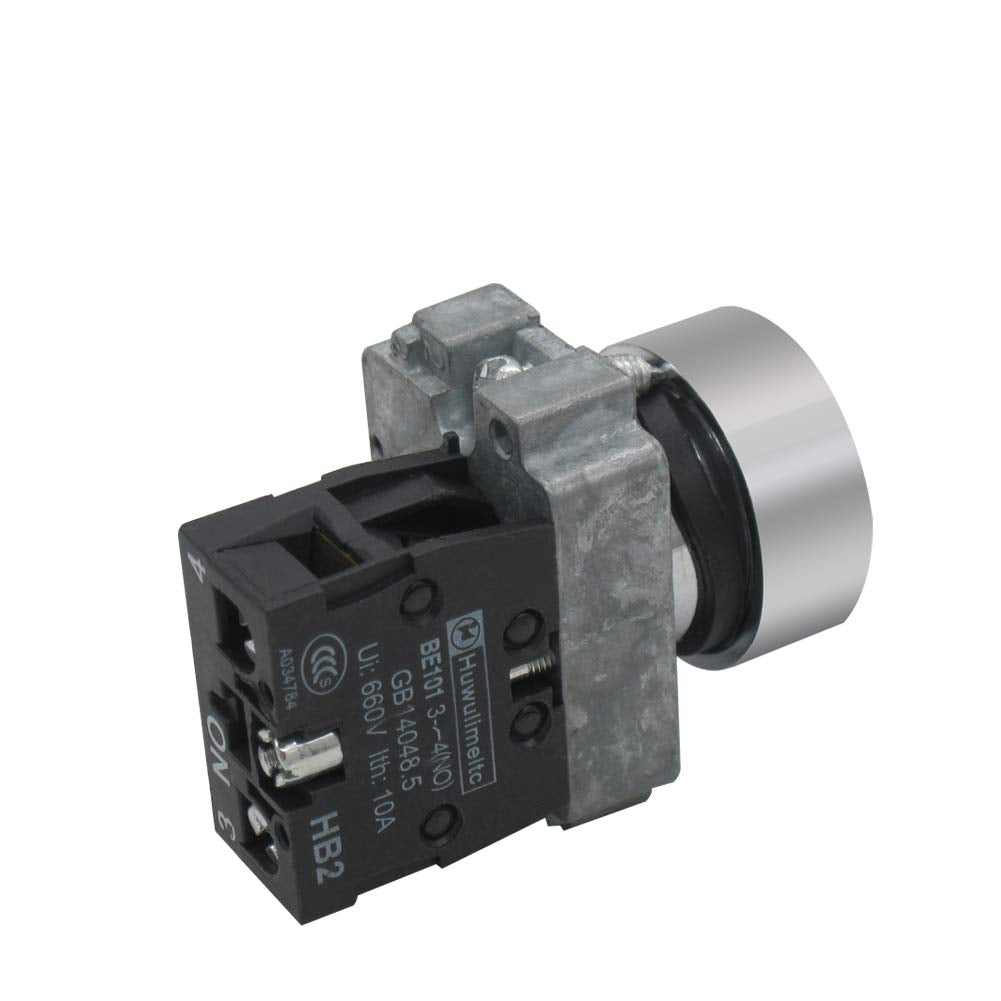 mxuteuk 2pcs 1 NO 22mm Green Momentary Push Button Switch 660V 10A SPST HB2-BA31-GG