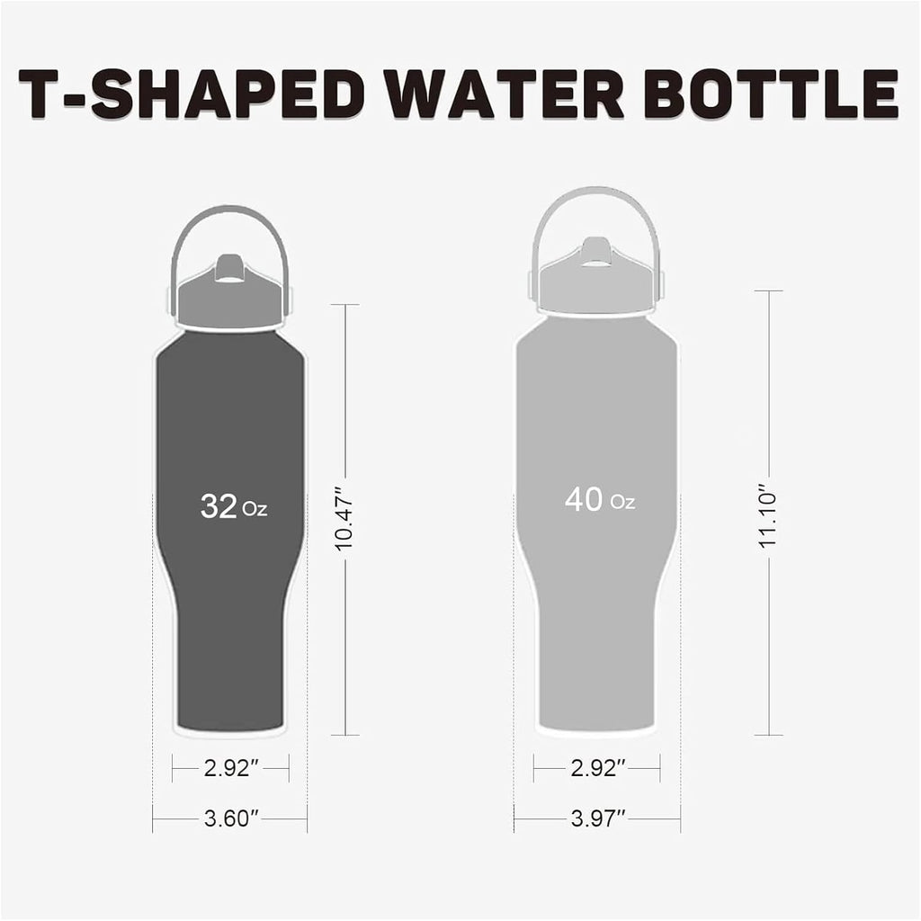 40oz Water Bottles Insulated with Straw,Leak Proof Water Bottles Fit in Car Cup Holder，Mens Water Bottle Stainless