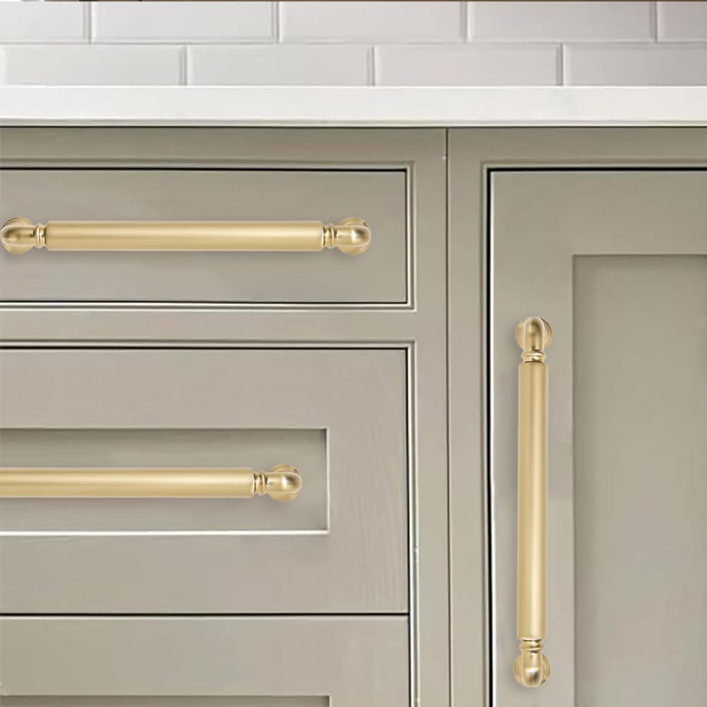 1-Pack Appliance Handle Pull Champagne Bronze Heavy-Duty Solid Cabinet Pulls,18Inch(457mm) Hole Center, Drawer Pulls