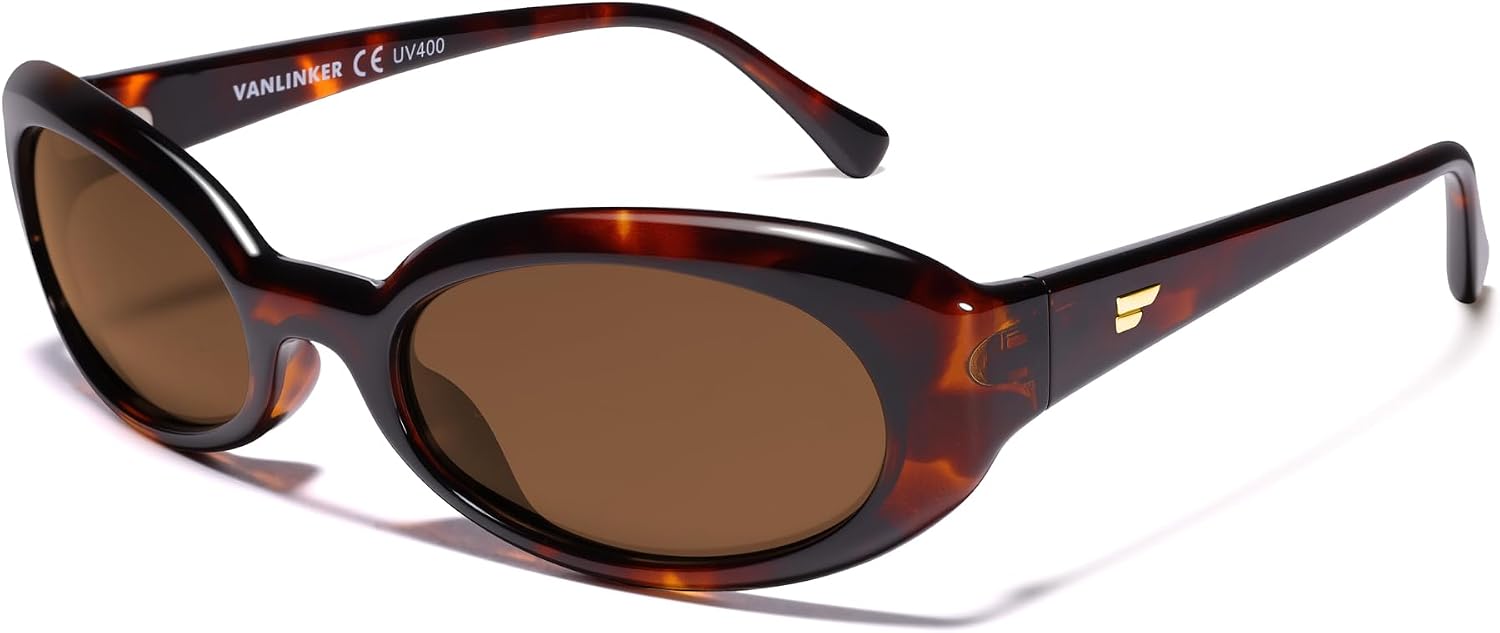 Wrap Around Y2K Oval Polarized Sunglasses for Women Men VL9923 | Retro 90s Shades