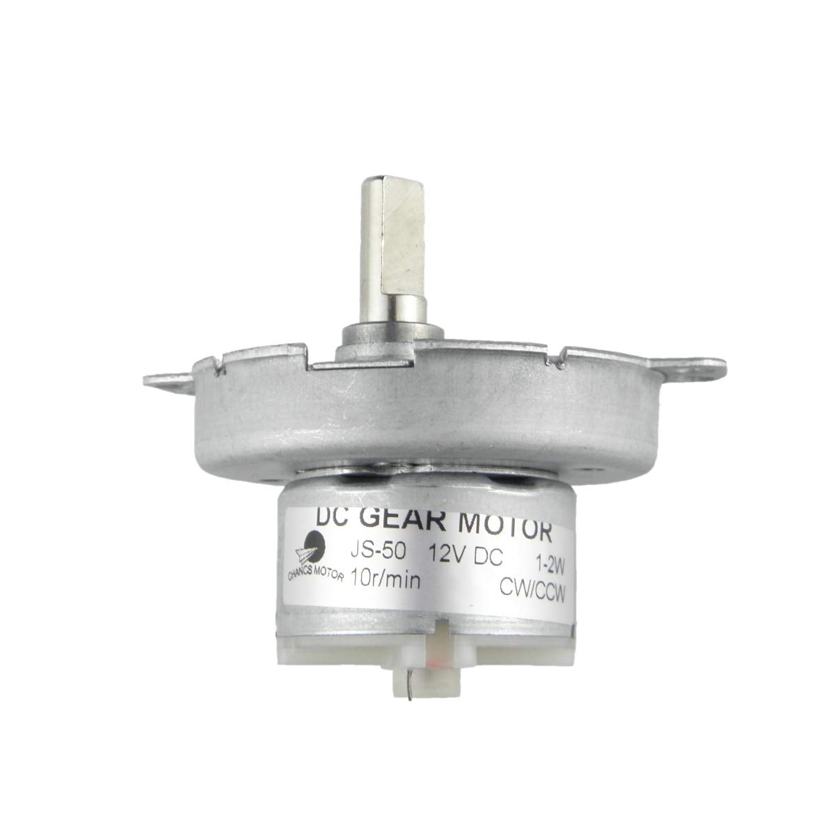 CHANCS DC 12V JS-50 10RPM D-Shaft CW/CCW Gear Synchro Motor Slow Speed Motor Electric Gear Box