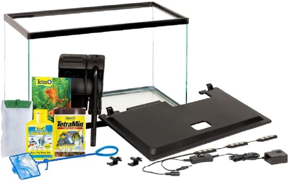 Complete 10 Gallon Fish Tank Kit for Freshwater & Saltwater Fish