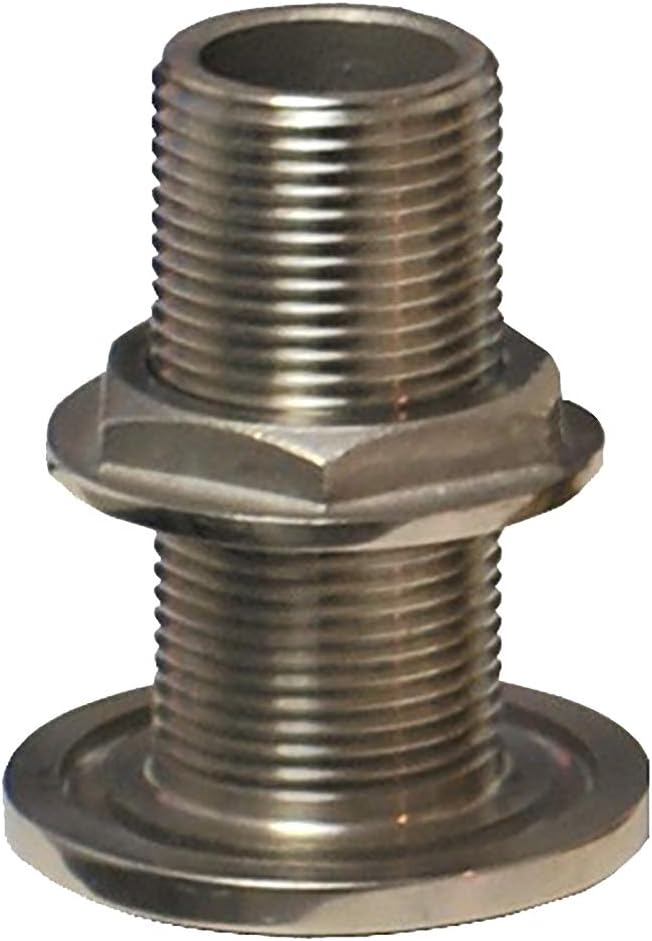 3/4" NPS NPT Combo Stainless Steel Thru-Hull Fitting w/Nut