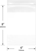 6 x 8 inch, 4 Mil White-Block Zipper Reclosable Bags (Pack of 100)