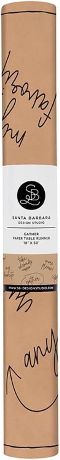 Disposable Table Runner Roll Kraft Paper Tablerunner, 50' L x 18" W, Gather
