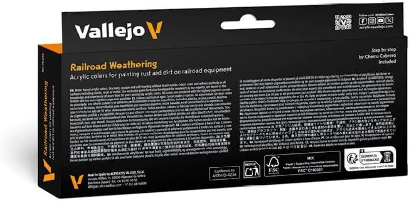 Game Color Railroad Weathering Set | Set for Modeling Acrylic Paints | 8 Bottles x 18 ml (0.60 fl.oz.)