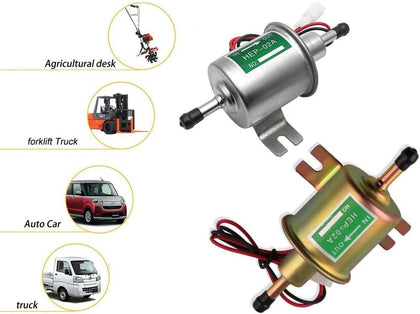 Universal Electric Fuel Pump Kit 12v 3-6 PSI Low Pressure with Fuel Filter 6.56 FT 5/16" ID Fuel Line Replacement For